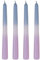 ReWu Kerze Spitzkerze mit Farbverlauf Lila/Blau Pastellfarben 4er-Set Echtwachskerze Wohndekoration Bunt Geschenkidee 2 x 20 cm