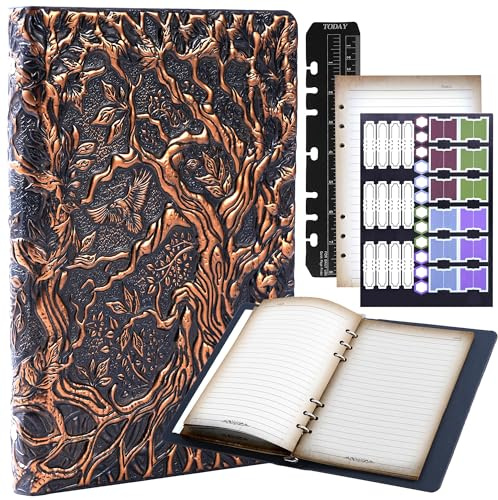DND Notizbuch Journal Nachfüllbarer Ordner - A5 Story Forge 400 Seiten (200 Blätter) mit Atemberaubendem 3D Baum des Lebens Design - Perfekt für Dungeons and Dragons (D&D) mit Bonus-Registerkarten und