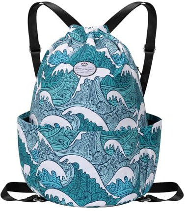 HUA ANGEL Floral Print Drawstring Bag - Lightweight Waterproof Cinch Sackpack with Side Pocket for Men & Women Travel Gym Bag, Z-spray, Travel Backpacks