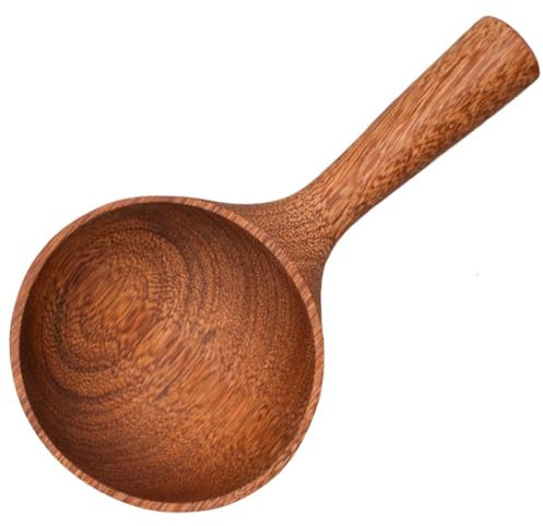 RORPOIR Wooden Water Ladle Cooking Spoon Kitchen Restaurant Spoon Water Scoop 1 Cup Scoop Mini Scoops for Jars Wood Soup Ladle Wooden Soup Spoon Spa Spoon Child Short Handle Spoon Korean