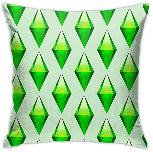 Kissenbezug, The Sims Plumbob, dekorativer Überwurf-Kissenbezug, weiche Kissenbezüge, 45 x 45 cm, für Schlafzimmer, Sofa