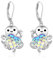 Oktopus Ohrringe Hängend 925 Sterling Silber Lila Meerjungfrau Herz Ohrhänger mit Oktopus Brisur Ohrringe Ozean Octopus Schmuck Geschenke für Damen Mädchen Kinder
