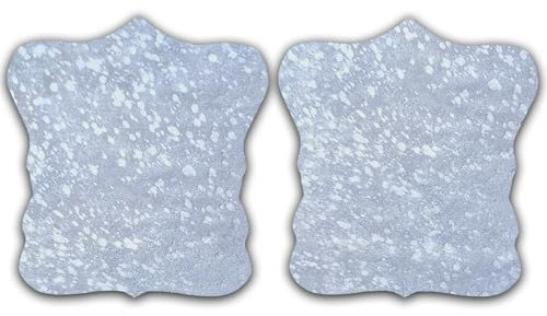 unendlich schoen - 2er Platzset Platzdeckchen, echt Kuhfell abwaschbar, Tischset natürlich rutschfest, Deko Telleruntersetzer Esstisch Wohnzimmer (Silber Sparkle, 40 x 38 cm)