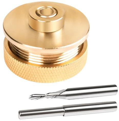 71333 Router Bits Solid Brass Inlay Kit for 1/4 Templates for High RPM Routing, Includes 1/8 Carbide Router Bit/Cutter + 1/4 Shank, Universal Bushing, Retainer Nut, Collar and Alignment Pin