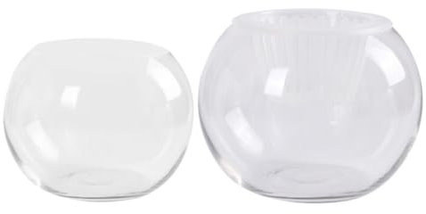 HOLIDYOYO Glasvase 2 Stück Runde Blumenvase Rundes Terrarium Hydrokultur-Pflanzgefäß Blumenbehälter Klare Kugel Fischschale Kleines Aquarium Für Tischdekoration 10 cm