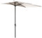 Outsunny Ombrellone Mezzaluna da Parete e Muro 2.3x1.3 m con Apertura a Manovella, Ombrellone da Giardino con 5 Stecche in Metallo e Poliestere 180g/㎡, Anti UV, per Terrazza e Balcone, Crema