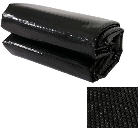 Pool-Abdeckung Wärmeplane Abdeckplane Solarplane Solarabdeckung, Stärke: 400 µm - rechteckig 10x5m schwarz
