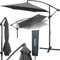 deluxe4home® Sonnenschirm Ø270 cm Anthrazit I Ampelschirm mit Ständer & Schutzcover I Hängeschirm Terrassenschirm Handkurbel I Sonnenschutz