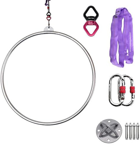 Qiang Play Juggling - Aerial Hoop fit für Luftakrobatik und Aerobic - Durchmesser 85 bis 100 cm - Aerial Yoga-Ringe Aerial Yoga Ausrüstung Zirkusluftausrüstung,Diameter-100cm(39-3/8)