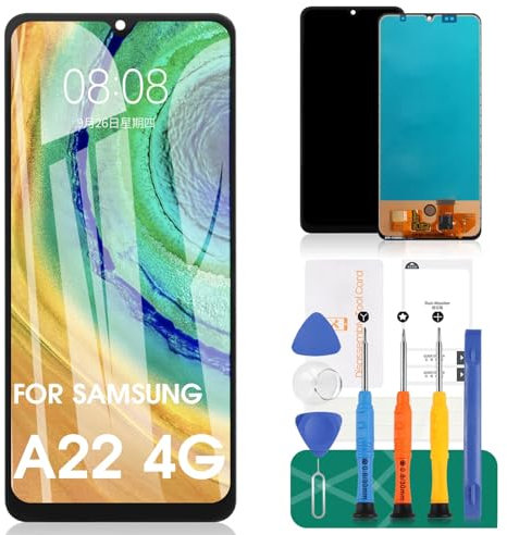 Kit de réparation d'écran TFT pour Samsung A22 4G SM-A225F, SM-A225M écran LCD tactile (noir, sans cadre)
