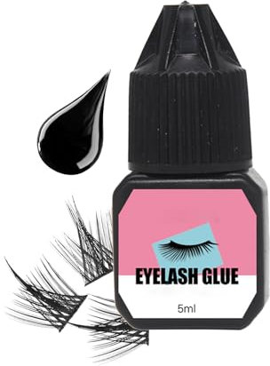 Lash Extension Glue,5ml Eyelash Glue for Lash Extensions,1-2s Fast Drying Retention 6-7 Weeks Eyelash Black Eyelash Bond,Long Lasting & Waterproof Eyelash Glue,Individual Lashes Glue