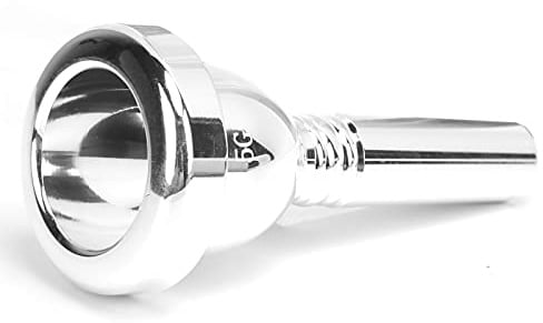 Euphonium Mouthpiece 5G, 12.7mm Large Shank Plated Mouthpiece for Trombone Baritone & Brass Instrument Players (Silver)