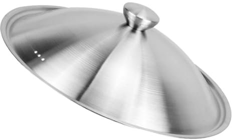 KONTONTY 34cm Stainless Steel Food Cover Bbq Steak Dome Anti-splashing Protective Lid for Outdoor Grilling and Kitchen Food Serving