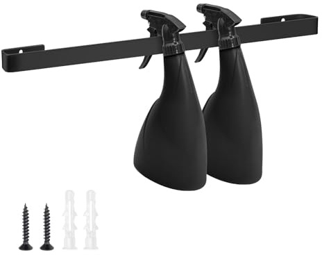 Harhana Spray Bottle Holder 14 Inches Slim Stainless-Steel Wall Mount Hanger for Spray Bottle