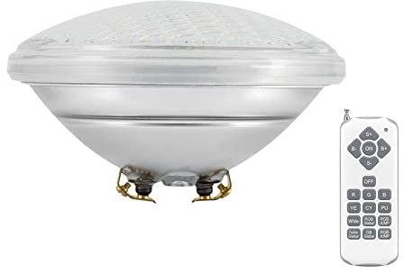 MIKOTR RGBW Foco Led Piscina, PAR56 Bombillas para Piscina, 12V AC Foco Piscina Sumergible para Piscina, baignoire de Agua Salada(12W)