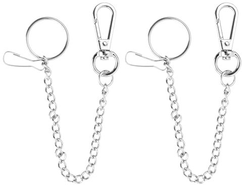 Rapidbok Schlüsselkette Geldbörsenkette 2 Stück Hosenkette Edelstahl 20cm Schlüsselanhänger mit Karabinerhaken und Schlüsselring Hosen Kette Männer Frauen für Jeans Geldbörse Portemonnaie Schlüssel