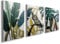 Bedroom Decorations Wooden Framed Gold Leaves Canvas Wall Art Tropical Monstera Palm Leaves Green Plant Painting Poster Canvas Print Pictures for Living Room Hallway Stairs Wall Decor, YH1403