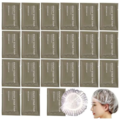 50PCS Individually Wrapped Disposable Shower Caps,Ensure Clean and Hygienic, Waterproof Elastic Travel Hair Bath Caps,Multipurpose Shower Caps for Hair Treatment Salon Spa Hotel Travel