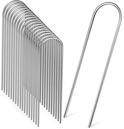 CAXUSD 100pièces u Shape Garden Pegs Stakes Piquets pour Fixation De Gazon Synthétique Paysagers Et Clôtures Outils De Jardinage