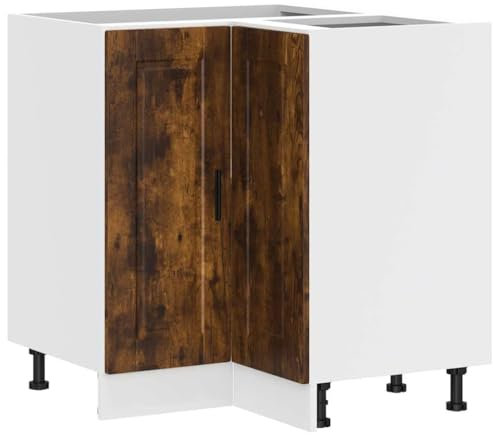 vidaXL Küchen-Eckunterschrank Porto Räuchereiche Holzwerkstoff, Eckunterschrank, Küchenschrank, Küchen-Eckunterschrank, Eckunterschrank für Küche