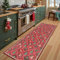 ARRITS Weihnachten Teppich Läufer Flur 60x160 cm, Weihnachten Elchhirsch Baum Teppiche Kurzflor Teppich Rot, Weihnachten Küchenteppich rutschfest Waschbar, Weich Weihnachtsteppich Weihnachtsdeko