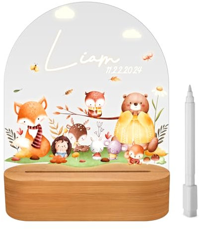 CENOVE Nachtlampe mit Kritzelstift, Individuelle Nachttischlampe Kinder, Niedliches Nachtlicht für Babys, Personalisierte Geschenke für Babys, Geschenk zur Geburt
