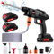 21V Cordless Pressure Washer,60Bar/870 PSI High Power Washer Machine,1500W Portable Pressure Washer, with 2 Nozzles,2 Batteries,5m Hose Pressure Cleaner for Car Floor Gardening Cleaning