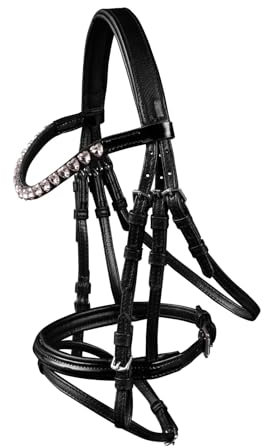 WALDHAUSEN Trensenzaum Happy Hearts, schwarz, Pony