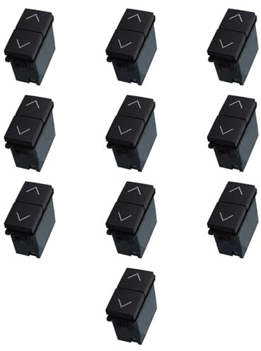 10 MODULI INTERRUTTORE DOPPIO SALISCENDI, NERO, COMPATIBILE CON VIMAR ARKE', INTERBLOCCATO, PER TAPPARELLE AVVOLGIBILI, MODULI E FRUTTI 100% COMPATIBILI, MATERIALI DI ALTA QUALITA'