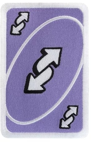 Patch Lila Spielkarte Reverse Karte zum Aufbügeln 12,6 x 8,2 cm | Aufnäher Applikation Bügelbild
