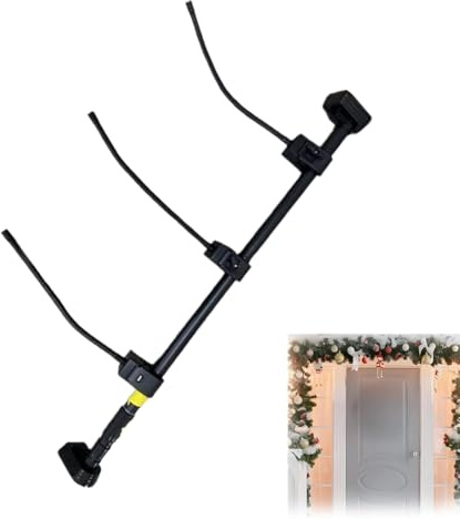 Girlanden-Aufhänger für Türrahmen, verstellbar, passend für 81,3 cm - 203,2 cm Türen, hält bis zu 9 kg, Haustürgirlande Aufhänger für Weihnachten, Halloween, Kränze, Lichter, keine Schrauben, Bohren