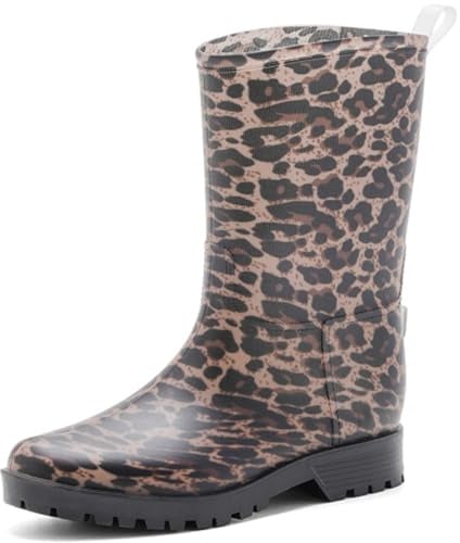 Mufanton Stivali da Pioggia da donna Scarpe da Pioggia comode Stivali di Gomma Scarpe da Giardino Antiscivolo All'aperto,Nero 1,EU36