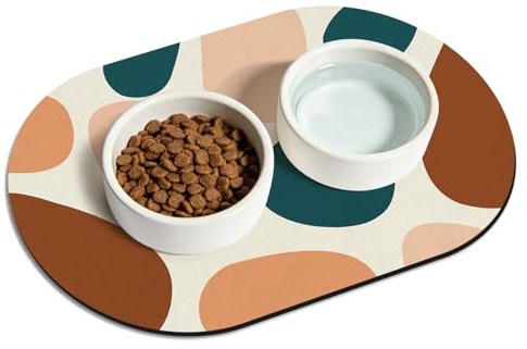 METEOROCK Tapis Gamelle Chat Antidérapants, 51x30,5 cm Petit Tapis Chat Gamelle, Convient pour Au Salon et Au Jardin