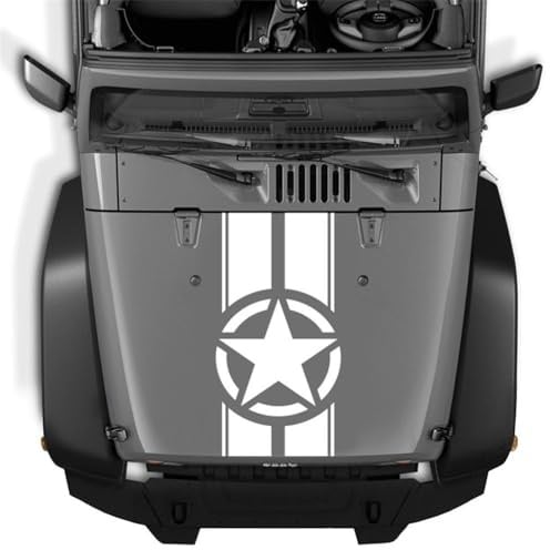 LatoYard Motorhauben-Aufkleber für Jeep Wrangler TJ LJ JK, 45 x 110 cm, super reflektierend, lichtecht, Auto-Grafik für Fahrzeugaußenseite