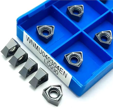 10PCS WNMU040304 EN LD930 WNMU040308 90 Degree Double-sided Peach-shaped Hexagonal Plane CNC Milling Insert WNMU 040304 Rough Turning Tools