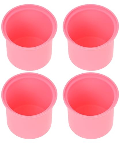 GALPADA Silicone Wax Melting Pot Liner 4Pcs Flat Base for Rapid Heating Small Wax Warmer Inner Bowl for Home Hair Removal Kit