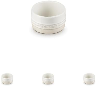 Le Creuset Stoneware Ramekin with Straight Wall, Stackable, 200 ml, Meringue, 70403207160099 (Pack of 4)