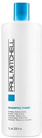Paul Mitchell Shampoo Three - Tiefenreinigungs-Shampoo entfernt Chlorrückstände, für alle Haartypen, Haarpflege in Salon-Qualität, 1000 ml