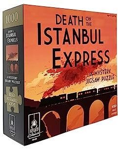 University Games 33122 Death on The Istanbul Express 1000 Piece Murder Mystery Jigsaw Puzzle, Orange