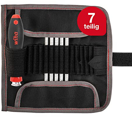 Schraubendreher mit Wechselklingen Set SYSTEM 4 Schlitz/Phillips, 7-tlg. inkl. Rolltasche (00616) variable Klingenlänge, schnelles Umstecken