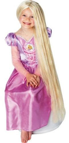 Kinder Perücke Rapunzel (Leuchtet im Dunkeln)