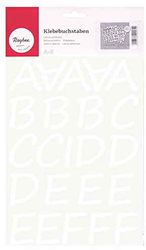 RAYHER 38923000 Klebebuchstaben Schreibschrift, 5 cm, DIN A4, selbstklebend, SB-Beutel 4Blatt