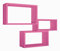 MODULARREDO | TRITTICO Set di 3 Mensole da Muro, Libreria Sospesa, Libreria Parete, Scaffale Parete, Fuxia, 45x27 p15.5 cm, 40x22 p15.5 cm e 35x17 p15.5 cm - Made in Italy
