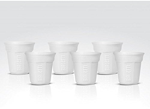 Bialetti Y0TZ502 6 Espressobecher, Porzellan, Weiß, 6 Stück (1er Pack),