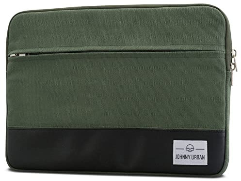 Johnny Urban Laptophülle 15-15.6 Zoll Grün Canvas Laptop Sleeve 15-15.6 Schutzhülle Laptoptasche Hülle Case für Dell HP ASUS Acer Lenovo uvm. - Notebook Tasche aus Baumwolle