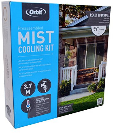 Orbit 94830 Kit nebulización pre-ensamblado con Toberas nebulizadoras para aclimitar la terraza, Porche o Patio, desciende la temeratura Ambiente