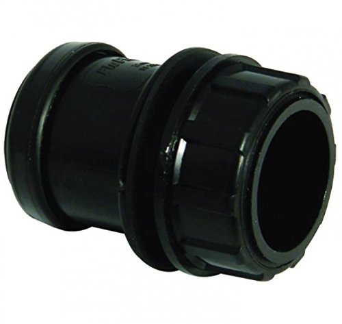 FLOPLAST 40mm Black Pushfit Waste Tank Connector - Bag of 2