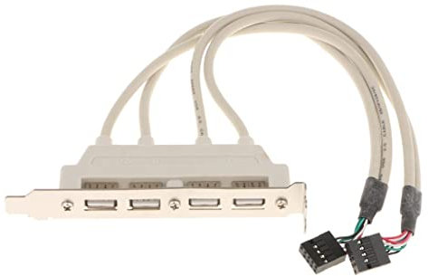 Sharplace 4 Ports USB 2.0 Rear Panel Expansion Bracket to Motherboard USB Header Cable White