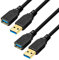 Yeung Qee USB 3.0 Extension Cable 0.3M, High Speed USB 3.0 A Male to A Female Extension Cable (1 FT/30cm) - 2 Pack