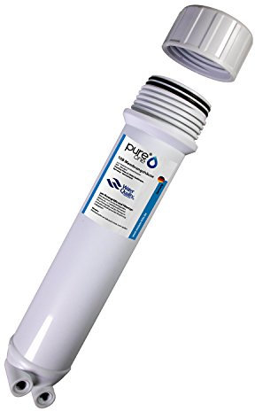 PureOne Osmose Membrangehäuse für alle 12 Umkehrosmose Membrane ab 50 GPD, Doppel-Dichtung, 1/8 Zoll Innengewinde, Hygienisches Austauschgehäuse, Abwasser und Permeat Ausgang